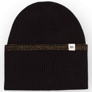 BP NWT Oversized Cuff Beanie with Metallic Thread, Black